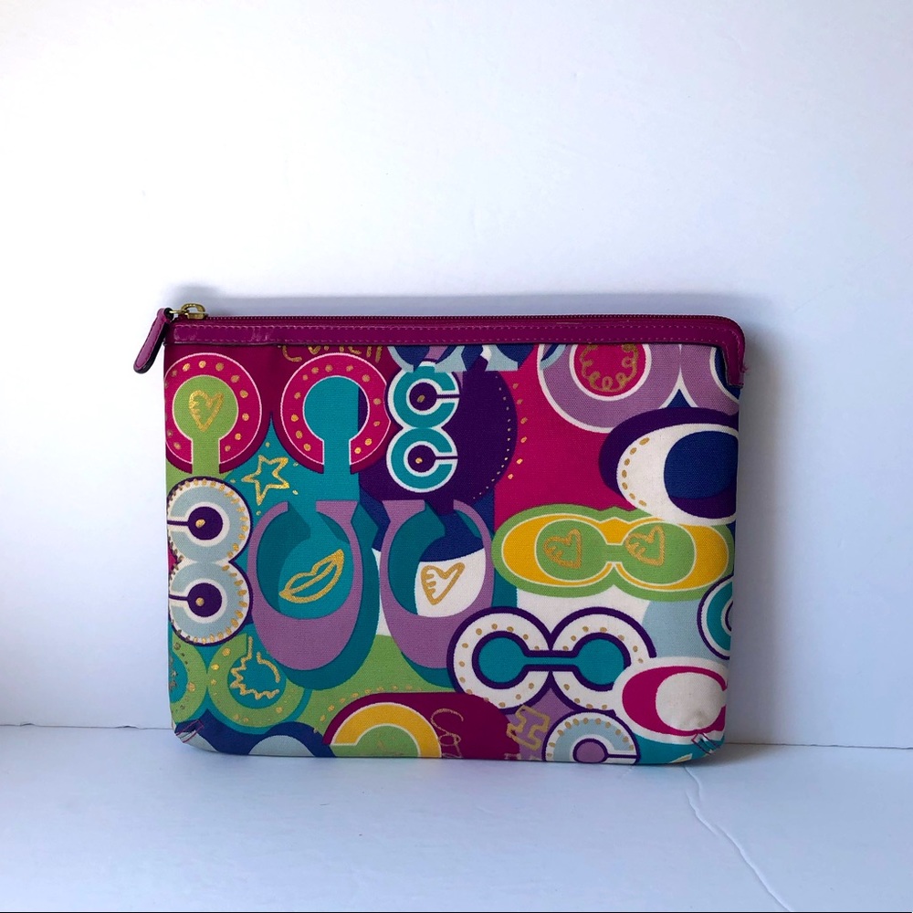 COACH multi laptop pouch authentic EUC